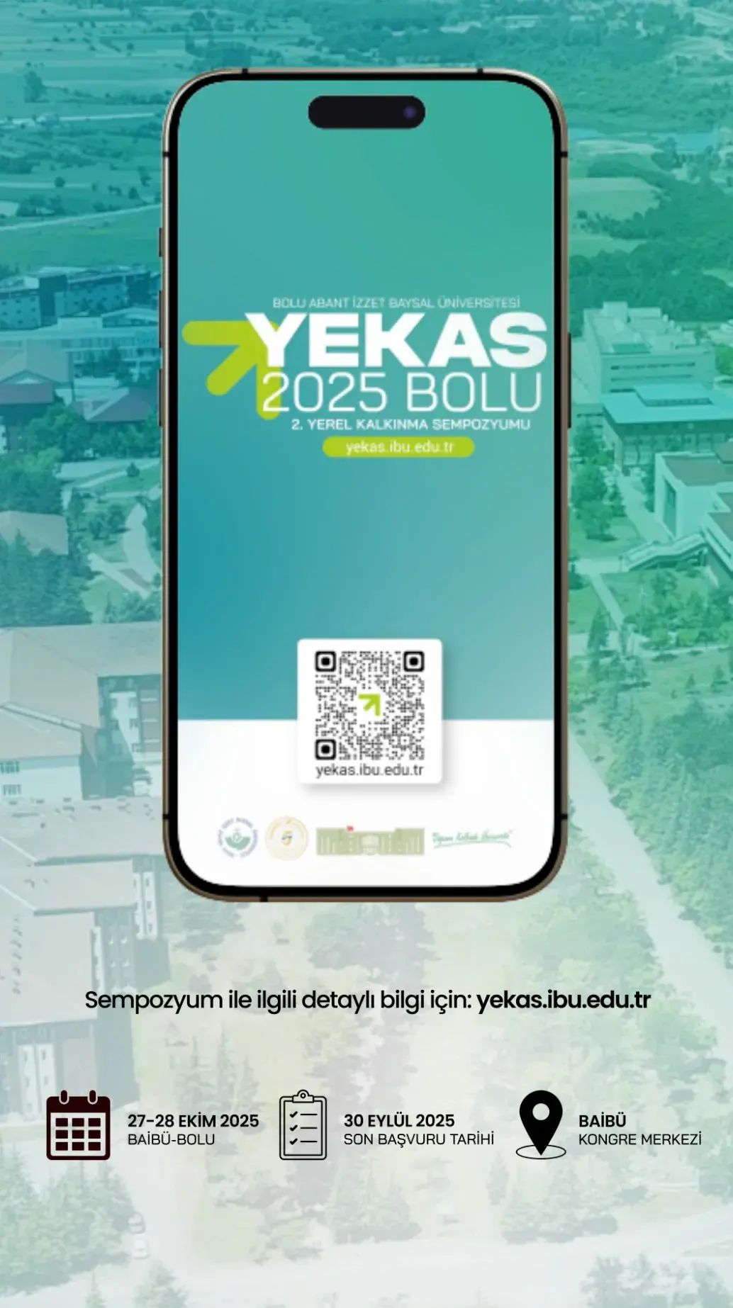 Telefon ekranında YEKAS sempozyum bilgilendirme animasyonu