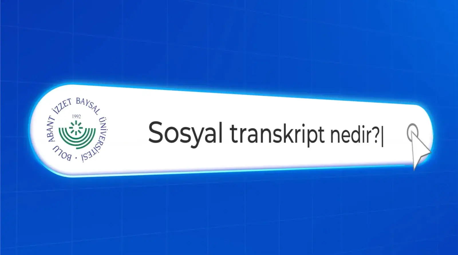 Sosyal Transkript tanıtım videosundan kare: 'Sosyal transkript nedir?' yazan arama çubuğu